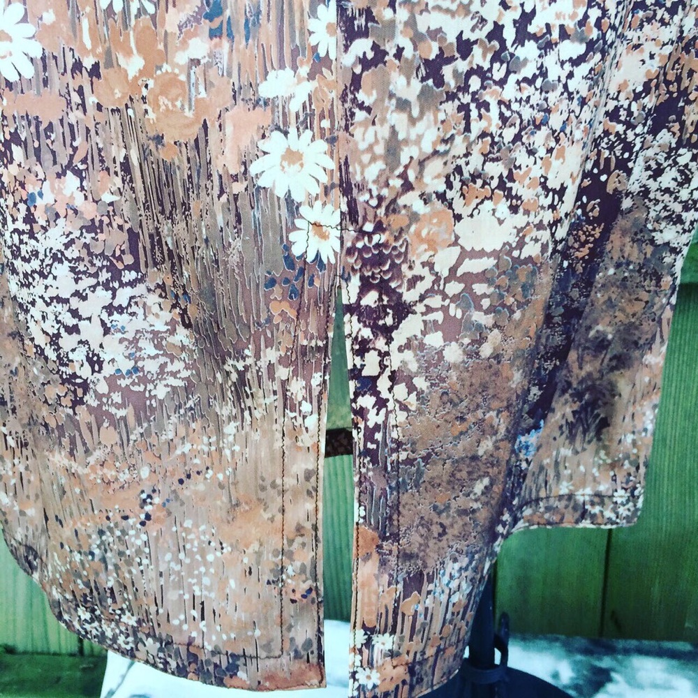 Vintage Handsewn Floral Earth Toned Dress - Picture 5 of 8